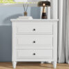 U_STYLE 28''Pine Wood Nightstand with 3 Drawers and Smooth Gliding Rails ,Simple Bedside Cabinet with Metal handle, Minimalist Sofa Side Table with rubber legs for Bedroom Sofa Couch Office - Image 8