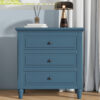 U_STYLE 28''Pine Wood Nightstand with 3 Drawers and Smooth Gliding Rails ,Simple Bedside Cabinet with Metal handle, Minimalist Sofa Side Table with rubber legs for Bedroom Sofa Couch Office - Image 2