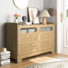 Wood 6 Drawer Dresser for Bedroom, Large Double Dresser with Wide Drawers, Modern Chest of Drawers,Storage Organizer Dresser,Nursery Dresser,for Living Room, Hallway, Bedroom, Kids Bedroom - Image 4