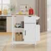 Kitchen Island Cart with Mobile Carts with Storage Cabinet, Rolling Kitchen Table with Spice Rack, Towel Rack, and Drawer, Portable Islands on Wheels