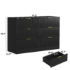 Modern 6-Drawer Dresser, Chest of Drawers for Bedroom, Living Room, Hallway, and Entryway - Large Storage Cabinet, Black,Drawer panel with wavy patterns - Image 4