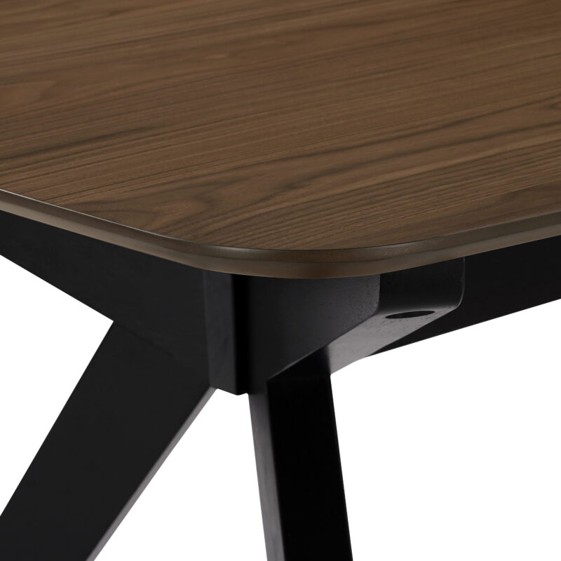 Wood Dining Table ,Walnut+Black - Image 8