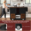 K&K 54" Farmhouse Kitchen Island with Drop Leaf, Power Outlet, Kitchen Storage Cart with 2 Doors, 2 Drawers, Rolling Kitchen Island on 4 Large Wheels with Spice Rack for Kitchen, Dining Room - Image 7