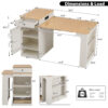 K&K 59.5" Kitchen Island with Extendable Dining Table, Kitchen Storage Table with Double-sided Storage, Kitchen Island with 2 Drawers, Power Outlet, Side Open Shelves, for Kitchen, Dining Room - Image 26