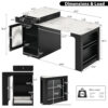 K&K 59.5" Kitchen Island with Extendable Dining Table, Kitchen Storage Table with Double-sided Storage, Kitchen Island with 2 Drawers, Power Outlet, Side Open Shelves, for Kitchen, Dining Room - Image 4