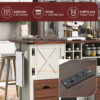 K&K 54" Farmhouse Kitchen Island with Drop Leaf, Power Outlet, Kitchen Storage Cart with 2 Doors, 2 Drawers, Rolling Kitchen Island on 4 Large Wheels with Spice Rack for Kitchen, Dining Room - Image 18