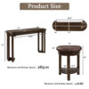 4 Piece Bar Table Set with3 PU Upholstered Bar Stools, Breakfast Table with 3 Padded Stools Solid Wood Counter Height Dining Table Set for Living Room, Dining Room - Image 2