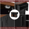 K&K 54" Farmhouse Kitchen Island with Drop Leaf, Power Outlet, Kitchen Storage Cart with 2 Doors, 2 Drawers, Rolling Kitchen Island on 4 Large Wheels with Spice Rack for Kitchen, Dining Room - Image 9