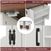 K&K 54" Farmhouse Kitchen Island with Drop Leaf, Power Outlet, Kitchen Storage Cart with 2 Doors, 2 Drawers, Rolling Kitchen Island on 4 Large Wheels with Spice Rack for Kitchen, Dining Room - Image 19