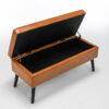 Storage Bench with Storage Bench for Bedroom End of Bed Bench Foot of Bed Bench Entryway Bench Storage Ottoman Bench 43.3" W x 17.7" Brown Leather Bench - Image 5