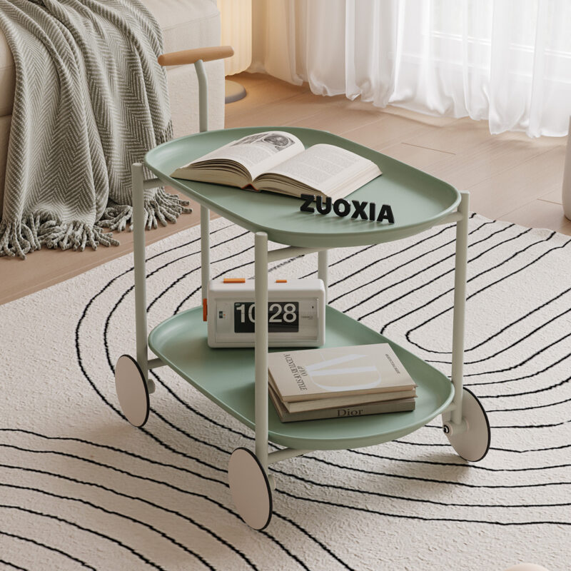 Moon storage cart Nordic Internet celebrity mobile trolley kitchen simple double storage shelf living room sofa storage shelf - Image 6