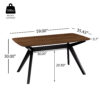 Wood Dining Table ,Walnut+Black - Image 2