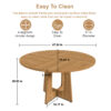 Round Dining Table for 4 - 47 Inch Farmhouse Kitchen Table, MDF Circle Table with Oak Finish, 300lb Weight Capacity, Easy Assembly for Dining Room, Kitchen, Living Room - Spiced Round Table - Image 13