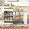 K&K 59.5" Kitchen Island with Extendable Dining Table, Kitchen Storage Table with Double-sided Storage, Kitchen Island with 2 Drawers, Power Outlet, Side Open Shelves, for Kitchen, Dining Room - Image 28