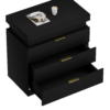 Nightstand with Charging Station and LED Lights,Night Stand with Sliding Top for Bedroom,Bedside Table with Drawers,Modern End Side Table - Image 8