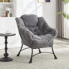 Lazy Chair with Ottoman, Modern Lounge Accent Chair with Armrests and a Side Pocket, Leisure Upholstered Sofa Chair Reading Chair with Footrest for Small Space, Corner Chair - Image 5
