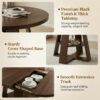 43.3in-59in Extendable Round Dining Table for 4-8,Modern Kitchen Oval Dining Table with Removable Leaves Space Saving,Wood Base with Storage Shelf for Kitchen Living Room - Image 5