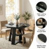 43.3in-59in Extendable Round Dining Table for 4-8,Modern Kitchen Oval Dining Table with Removable Leaves Space Saving,Wood Base with Storage Shelf for Kitchen Living Room - Image 21