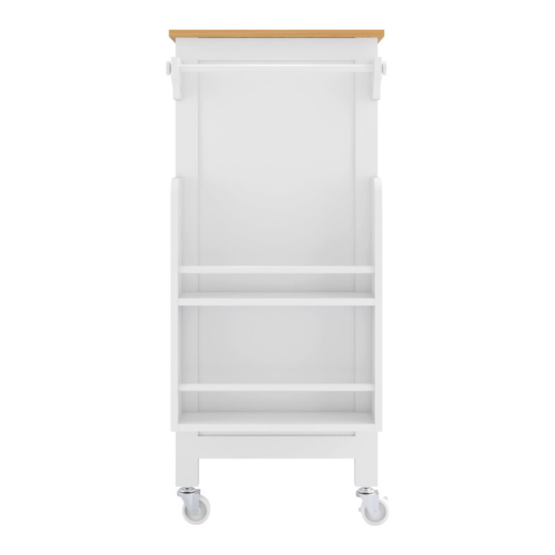 Kitchen Island Cart with Mobile Carts with Storage Cabinet, Rolling Kitchen Table with Spice Rack, Towel Rack, and Drawer, Portable Islands on Wheels - Image 8