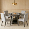 43.3in-59in Extendable Round Dining Table for 4-8,Modern Kitchen Oval Dining Table with Removable Leaves Space Saving,Wood Base with Storage Shelf for Kitchen Living Room - Image 10