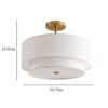 15" Modern Ceiling Light, Fabric Upholstered, Flush-Mount Fixture for Living Room, Bedroom or Dining Room, Stylish Energy-Saving Design, Easy Installation (Bulb Not Included) - Image 2