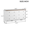 White Dresser for Bedroom, 6 Drawer Dresser with Wide Drawer and Metal Handles, White Dresser, Wood Dressers & Chests of Drawers for Hallway, Entryway - Image 3