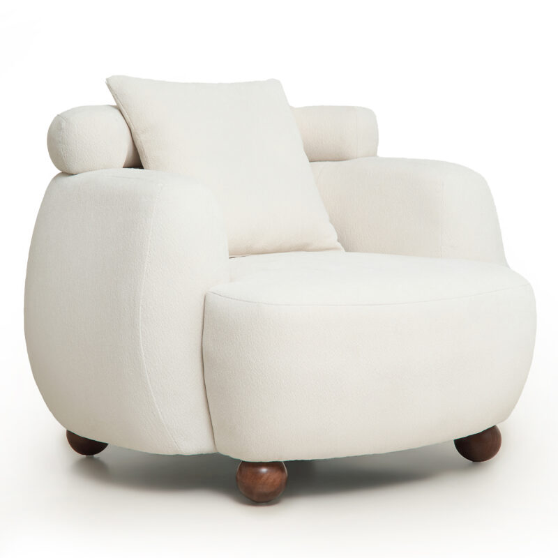 Nordic Style Lazy-Style clubchair 38 Inches, Chenille Fabric Bucket Chair, Decorative Sofa, Soft Cushion with pillow, for Living Room, Study, and Relaxation Room - Image 6