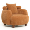 Nordic Style Lazy-Style clubchair 38 Inches, Chenille Fabric Bucket Chair, Decorative Sofa, Soft Cushion with pillow, for Living Room, Study, and Relaxation Room - Image 2