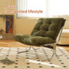 Modern Accent Chair, Comfy Living Room Chair with Metal Chrom Frame, Upholstered Soft Cushion Sofa Chairs for Home Office,Bedroom,Dining Room - Image 15