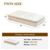 Twin Size Mattress,12 Inch Hybrid Twin Mattress in a Box with Memory Foam and Pocket Spring for Pressure Relief & Comfort Sleep & Zoned Support, Medium Firm,CertiPUR-US & OEKO-TEX - Image 8