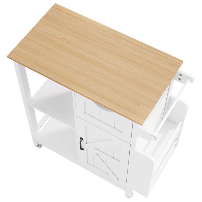 Kitchen Island Cart with Mobile Carts with Storage Cabinet, Rolling Kitchen Table with Spice Rack, Towel Rack, and Drawer, Portable Islands on Wheels - Image 11