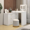 Vanity Desk with Mirror and Lights, Makeup Vanity Table with Flip-Top Tabletop and Storage 7 Drawers, 9 Compartments, 3 Shelves, 3 Color Modes Adjustable Makeup Table for Bedroom - Image 11