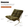 Modern Accent Chair, Comfy Living Room Chair with Metal Chrom Frame, Upholstered Soft Cushion Sofa Chairs for Home Office,Bedroom,Dining Room - Image 16