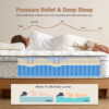 Queen Size Mattress,12 Inch Hybrid Queen Mattress in a Box with Memory Foam and Pocket Spring for Pressure Relief & Comfort Sleep & Zoned Support, Medium Firm,CertiPUR-US & OEKO-TEX - Image 8