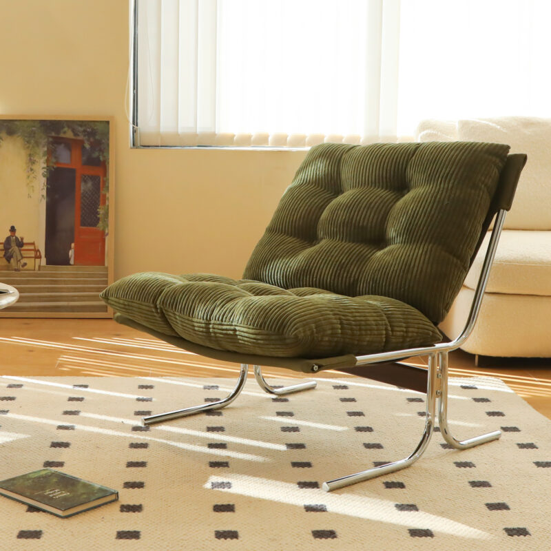 Modern Accent Chair, Comfy Living Room Chair with Metal Chrom Frame, Upholstered Soft Cushion Sofa Chairs for Home Office,Bedroom,Dining Room - Image 12