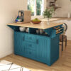 K&K 55.7'' Large Kitchen Island with 2 Drop Leaf,, Rolling Kitchen Cart on 5 Wheels with Power Outlet, Folding Storage Dining Table with Spice & Towel Rack , 3 Drawers, for Kitchen, Dining Room