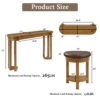 4 Piece Bar Table Set with3 PU Upholstered Bar Stools, Breakfast Table with 3 Padded Stools Solid Wood Counter Height Dining Table Set for Living Room, Dining Room - Image 12