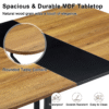 7-Piece Dining Table Set for 6, 1 Table & 6 Black PU Upholstered Chairs, Black & Wood Grain Melamine Table, Modern Kitchen Nook Set for Dining Room, Apartment & Small Space - Image 10