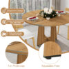 Round Dining Table for 4 - 47 Inch Farmhouse Kitchen Table, MDF Circle Table with Oak Finish, 300lb Weight Capacity, Easy Assembly for Dining Room, Kitchen, Living Room - Spiced Round Table - Image 11