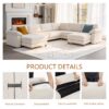 Oversized L Shaped Sectional Couch for Living Room, Extra Large Deep Seat Modular Sectional Sofa with Washable Covers, Modern Cloud Couch for Apartment, Bedroom (Beige, U Shape 8 Seat) - Image 4