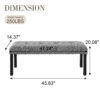 Modern Tufted Linen Dining Bench, Farmhouse Upholstered Entryway Bench with Black Rubber Wood Legs, Versatile for Kitchen, Bedroom, Hallway - Image 6