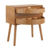Rotating Hidden Compartment Nightstands, Mid Century Modern Concealment Furniture, Rattan Bed Side Table, Compartment End Table with Wood Legs, Bedside Tables for Bedroom, Living Room, Dorm - Image 6