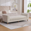 83.1"Wide Modern Upholstered End of Bed Bench with Armrests, Chenille Chaise Lounge Couch with 2 Bolster Pillows, Daybed with Rubberwood Legs For Living Room,Bedroom,Apartment,Guestroom - Image 9