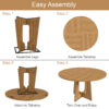 Round Dining Table for 4 - 47 Inch Farmhouse Kitchen Table, MDF Circle Table with Oak Finish, 300lb Weight Capacity, Easy Assembly for Dining Room, Kitchen, Living Room - Spiced Round Table - Image 17