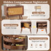 Rotating Hidden Compartment Nightstands, Mid Century Modern Concealment Furniture, Rattan Bed Side Table, Compartment End Table with Wood Legs, Bedside Tables for Bedroom, Living Room, Dorm - Image 14
