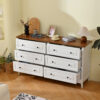 White Dresser for Bedroom, 6 Drawer Dresser with Wide Drawer and Metal Handles, White Dresser, Wood Dressers & Chests of Drawers for Hallway, Entryway - Image 2