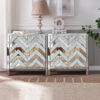 Storage Cabinet with Mirror Trim and M Shape Design Spliced Combination For Living Room, Dining Room, Entryway, Kitchen - Image 6