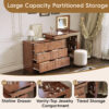 Vanity Desk with Mirror and Lights, Makeup Vanity Table with Flip-Top Tabletop and Storage 7 Drawers, 9 Compartments, 3 Shelves, 3 Color Modes Adjustable Makeup Table for Bedroom - Image 3