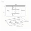 36" Ceramic Basin Sink, 0.8" Ultra-Thin Profile, Single Faucet Hole, Sink Only, Cabinet Not Included, Compatible With Drawer Bathroom Vanity Cabinets, White - Image 4