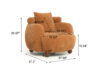 Nordic Style Lazy-Style clubchair 38 Inches, Chenille Fabric Bucket Chair, Decorative Sofa, Soft Cushion with pillow, for Living Room, Study, and Relaxation Room - Image 4